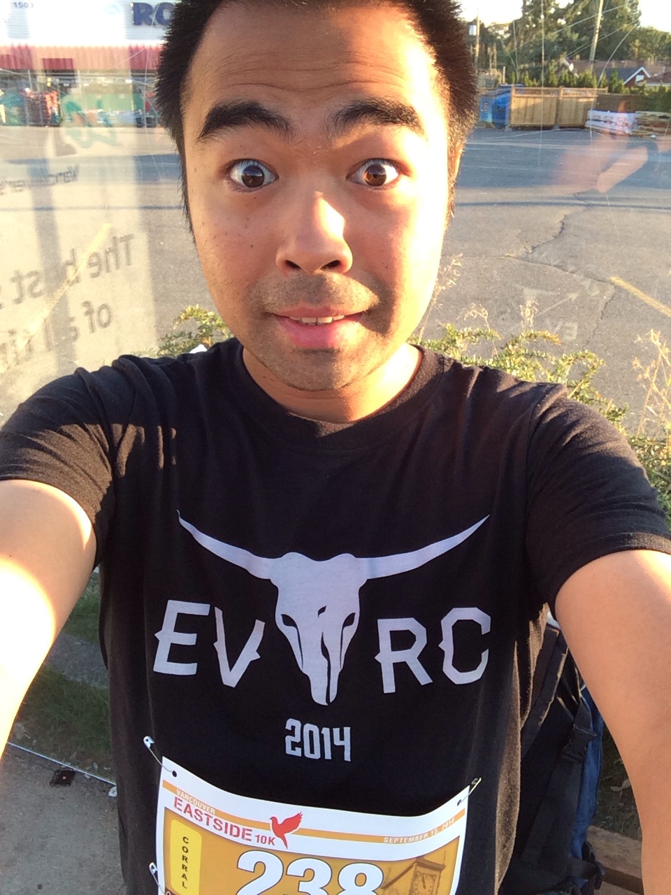 Selfie before running 2014 Vancouver Eastside 10k